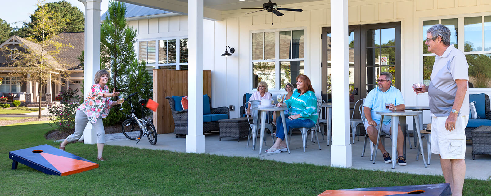 Our active adult 55+ communities throughout Georgia provide the ultimate atmosphere for gathering with neighbors to relax, enjoy some wine or even a barbeque. 